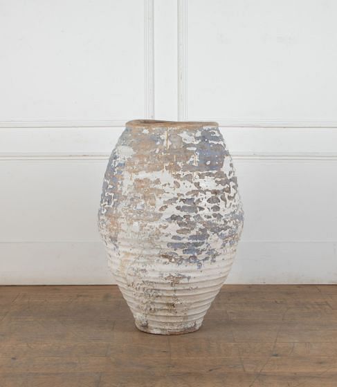 Large 18th Century Painted Ribbed Pot GA7435645