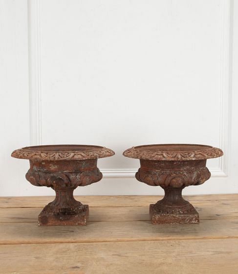 Pair of 19th Century French Cast Iron Garden Urns GA8540703