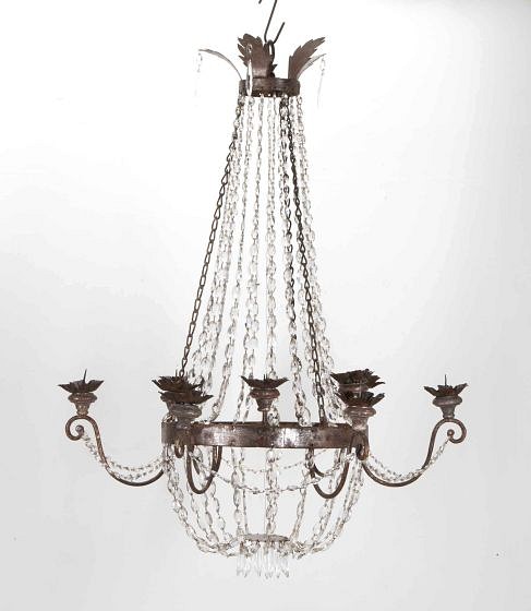 18th Century Italian Crystal and Silver Gilt Chandelier LC0241886