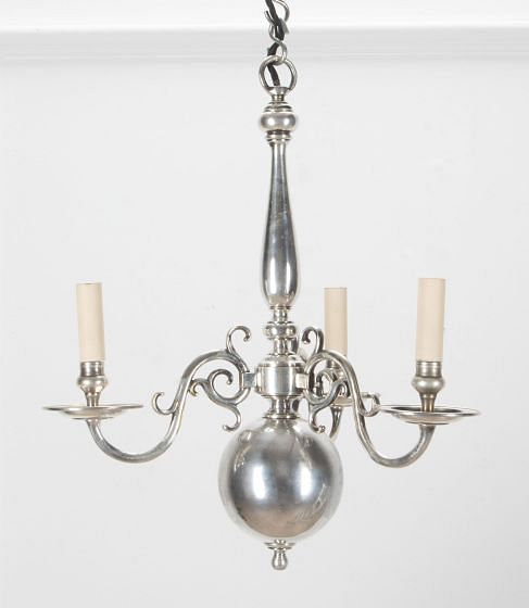 Early 20th Century English Silver Plated Dutch Style Chandelier LC2137977