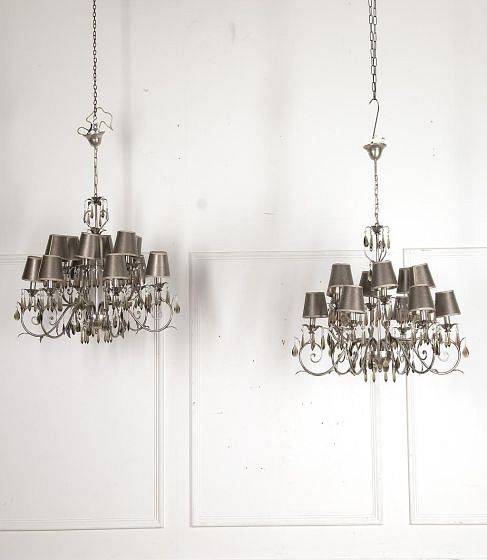 Pair of Mid-Century Italian Silver Gilt Chandeliers LC4518405