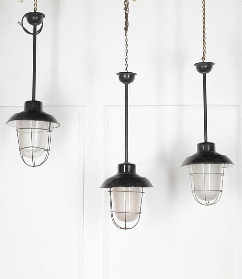 Set of Three 20th Century Industrial Ceiling Lights LC4828676