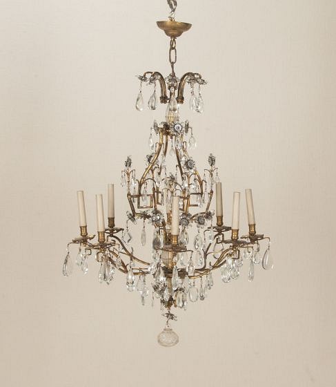 20th Century French Gilt Metal Chandelier LC4843629