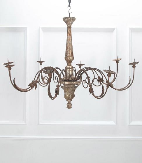 18th Century Italian Silver Gilt and Iron Chandelier LC9238923