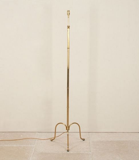 Mid-Century French Reeded Brass Floor Lamp LF1542088