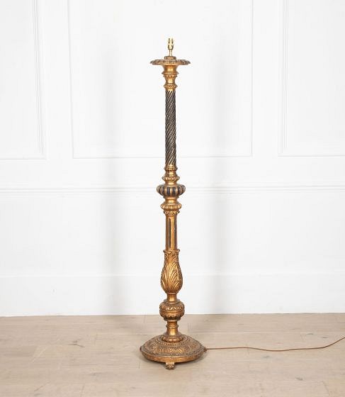 SALE: 19th Century Northern Italian Giltwood Torchere Lamp LF2836608