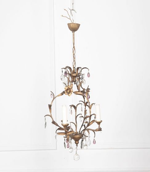 20th Century Pretty French Gilt Metal Chandelier LL1529895