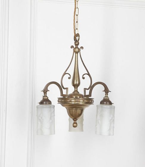 Early 20th Century French Three Branch Ceiling Light LL2129240