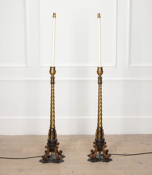 Pair of Large English 19th Century Candle Stands LT2139378
