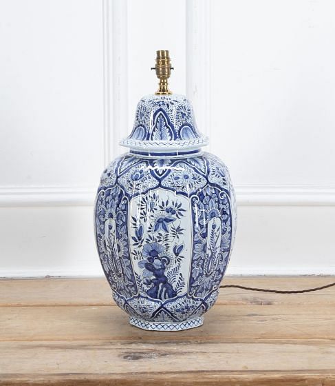 Dutch 19th Century Blue and White Ceramic Lamp LT2539586