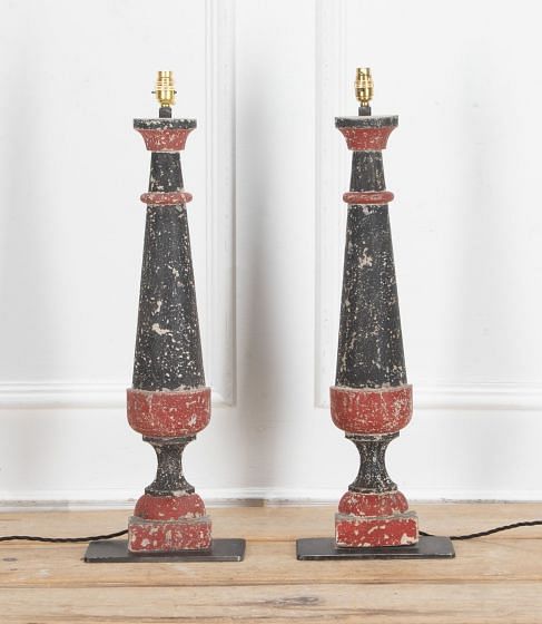 Pair of 20th Century English Painted Table Lamps LT3641242