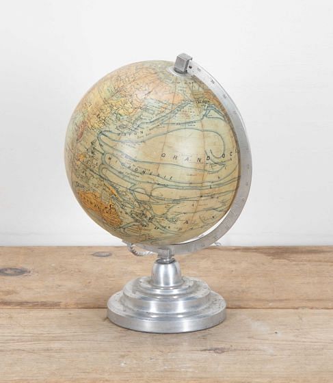 20th Century French Art Deco Illuminated Terrestrial Globe Desk Lamp LT8041511