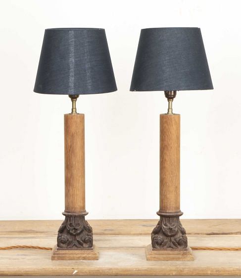 Pair of 19th Century French Stylish Corinthian Column Table Lamps LT8142314