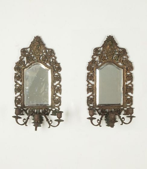 Pair of 19th Century Mirrored Bronze Appliques LW1543394