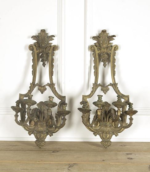 Pair of Large 19th Century French Bronze Appliques LW159753