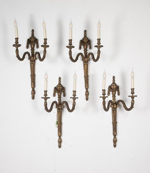 Set of Four 19th Century French Bronze Wall Lights LW3728425
