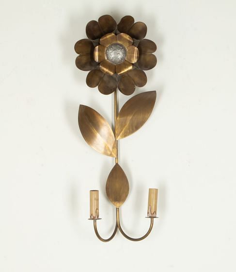 Mid-Century French Brass Flower Wall Light LW4842860