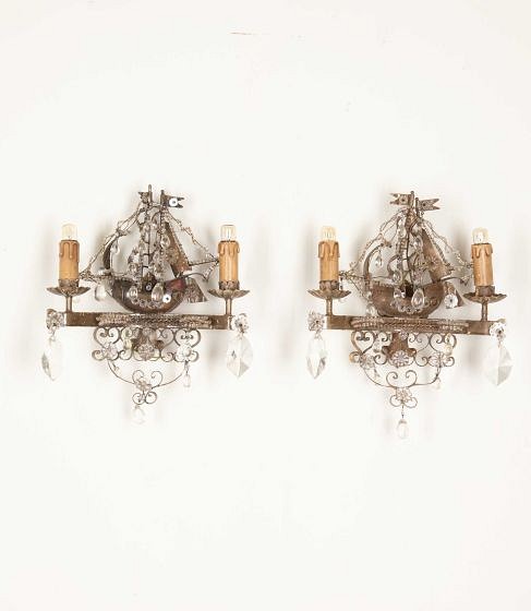 Pair of Late 19th Century French Decorative Galleon Wall Lights LW6042282