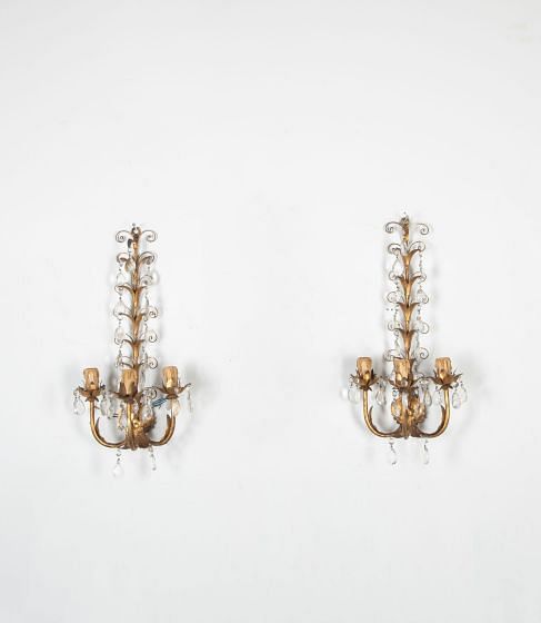 Pair of 20th Century French Gilt Metal Wall Lights LW8034930
