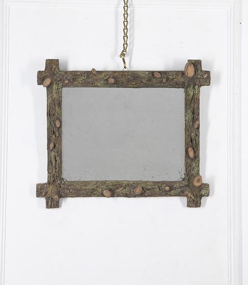 20th Century French Folk Art Log Framed Mirror MI1527730