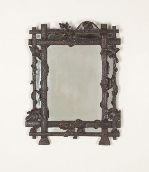 19th Century French Black Forest Style Carved Mirror MI1542025