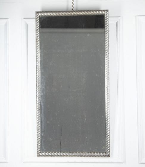 19th Century French Louis Phillippe Silver Ripple Mirror MI2830958
