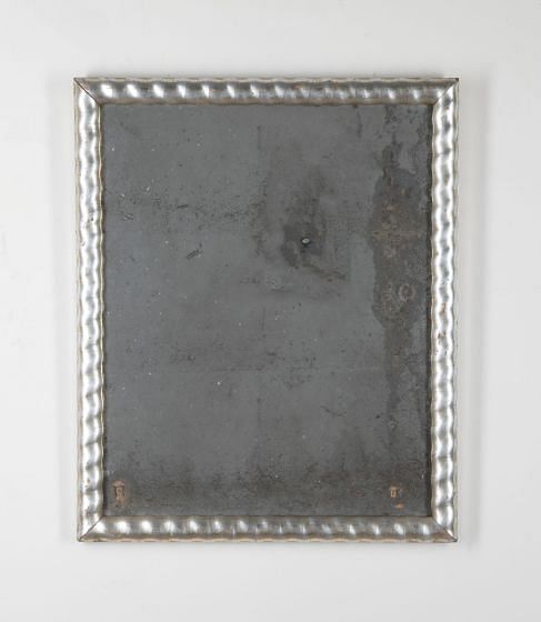 French 19th Century Silver Ripple Bistro Mirror MI2836587
