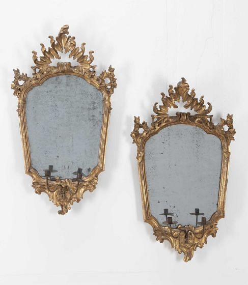 Pair of 18th Century Italian Giltwood mirrors MI2841685