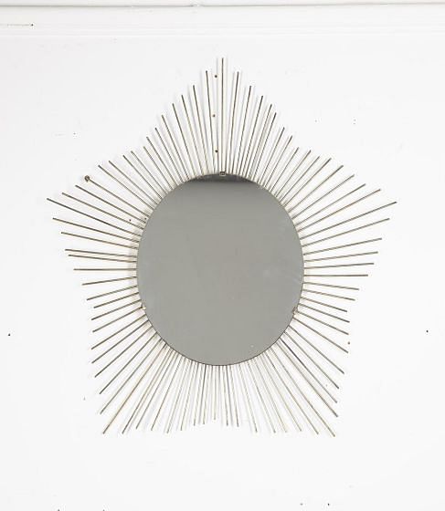 20th Century French Brass Starburst Mirror MI2922884
