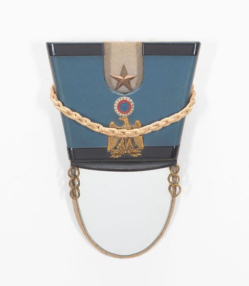 Military Shako Mirror Attributed to Suzanne Bonichon MI2937561