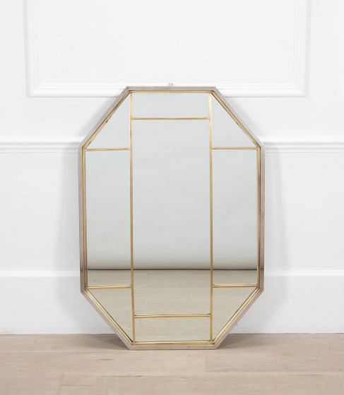 20th Century Chrome and Brass Italian Mirror MI3037551