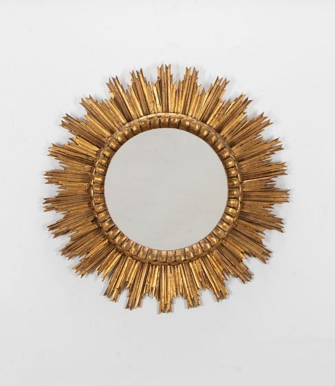 Large Spanish 20th Century Sunburst Mirror MI3039728