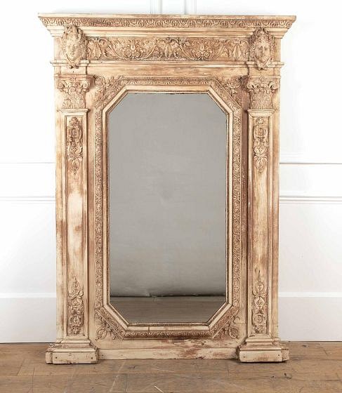 19th Century French Wood and Gesso Trumeau Mirror MI3226326