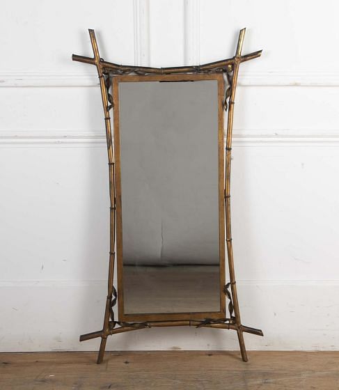 French Art Deco Gilt Metal 'Bamboo' Mirror MI3425626