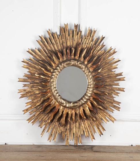 20th Century Spanish Giltwood Sun Mirror MI3432651