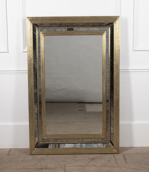 20th Century Spanish Brass Cushion Mirror MI3829175
