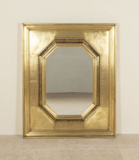 Mid-Century Spanish Brass Mounted Mirror MI3843512