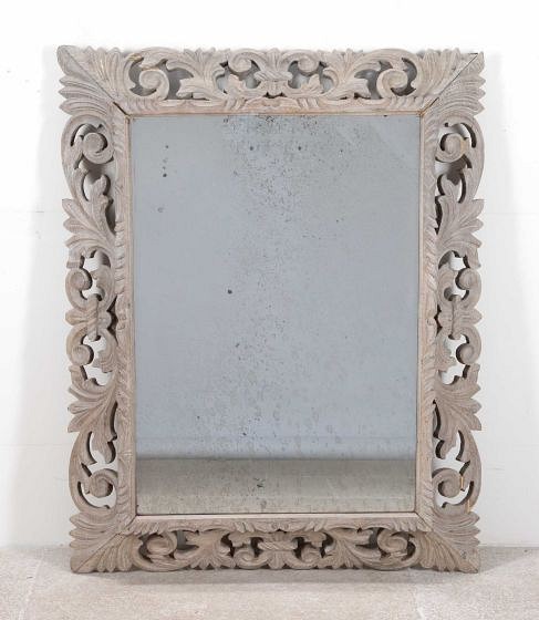 Large 19th Century Italian Limed Mirror MI3941066