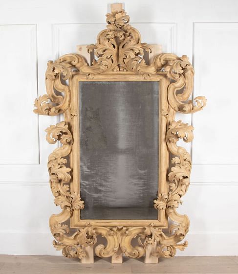 Large 19th Century Italian Carved Mirror MI4534043