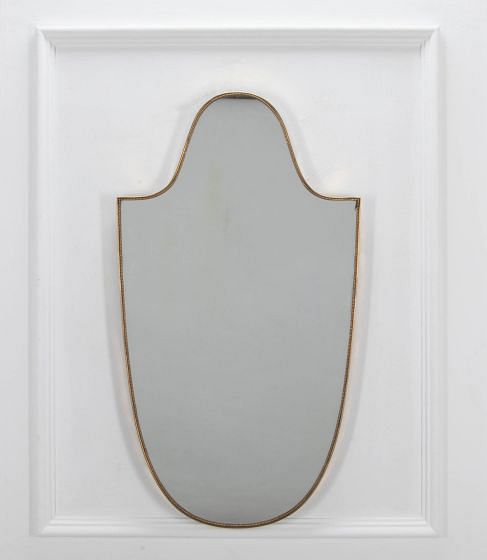 Mid-Century Shield Brass Mirror MI4635863