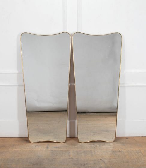 Pair of Large Contemporary Italian Brass Mirrors MI4641046