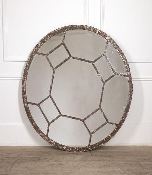 19th Century Industrial Metal Mirror MI6021501