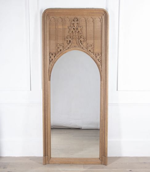 19th Century Bleached Oak Gothic Mirror MI6033122