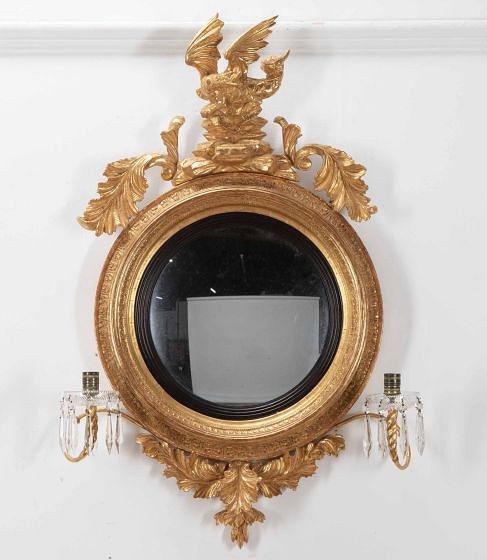 Small English Regency Convex Mirror MI8039844