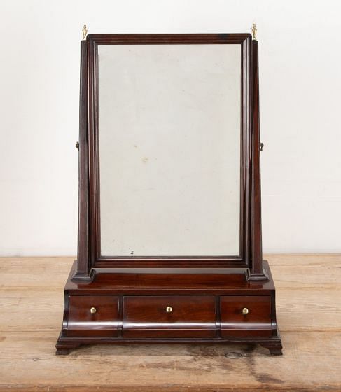 18th Century English George II Mahogany Dressing Table Mirror MI8041806