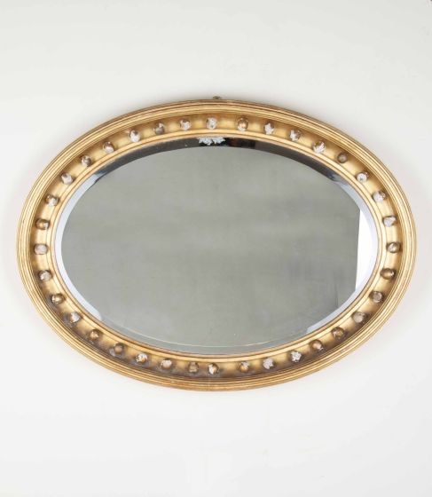 Early 20th Century English Oval Shaped Gilt Mirror MI8043963