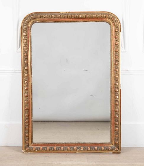 19th Century French Arched Top Over Mantle Mirror MI8540104