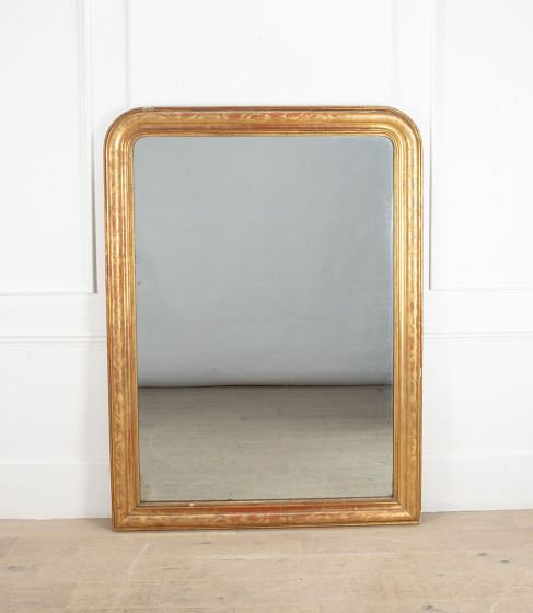 Large 19th Century French Arched Topped Over Mantle Mirror MI8540853
