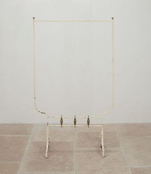Large 19th Century French Iron & Brass Clothes Rail OF1541944
