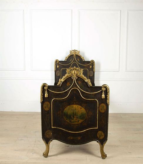 19th Century French Napoleon III Painted Iron Bed OF1560827